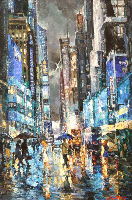 Christopher Zhang, "Rainy Day", oil, $7,900, 36x24"