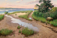 Thomas Adkins, "Sailing Weekapaug Inlet", oil, $4,600, 24x24"