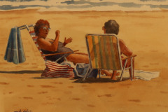 Gayle Asher, "Conversation", watercolor, $500,