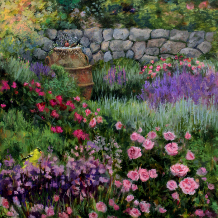 Chapman, Judith, Old Stone Wall, Oil, $2700, 30x30"