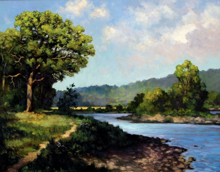 Bartlett, Harley, On the River Bank, Oil, $4500, 16x20"