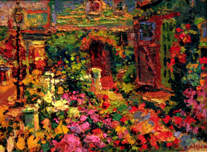 Nilsson, Leif, Dahlia Garden, Oil, $2400, 9x12"