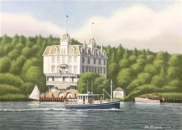Saporito, Ron, Goodspeed Opera House, WC/ Acrylic, $975, 9x13"