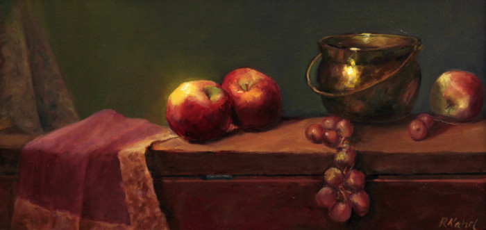 Kahrl, Randie, Apples and Brass, Oil, $1200, 10x20"