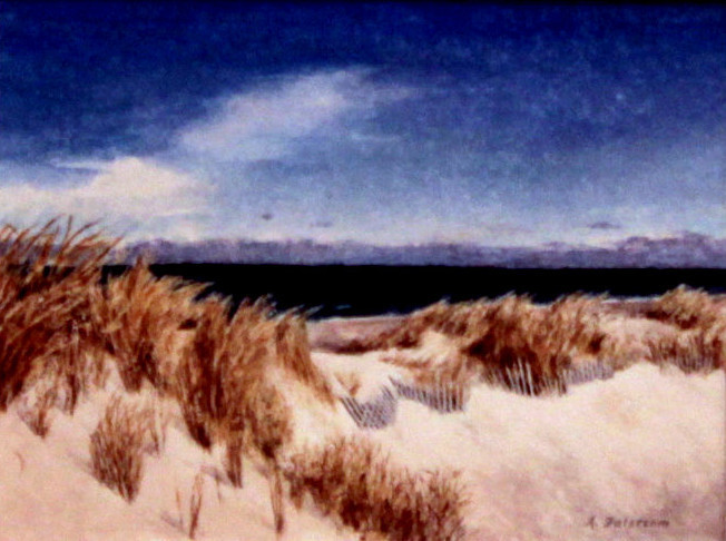 Falstrom, Angie, Cape Cod Beach, WC/Pastel, $900, 3x3"