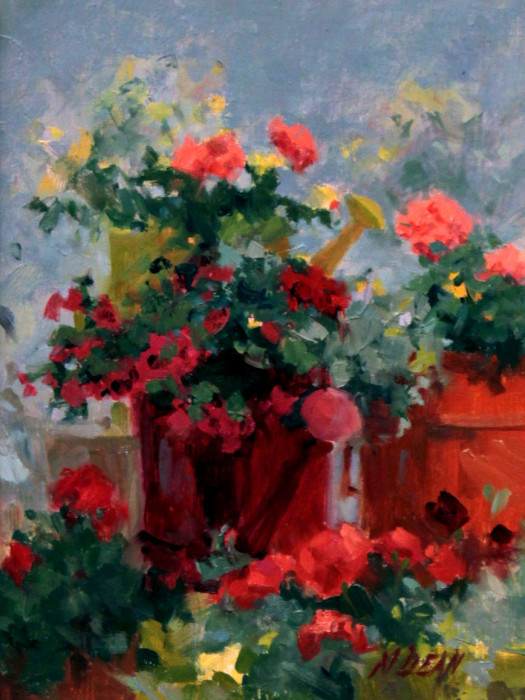 Dean, Margaret, Watering Can, Oil, $500, 9x12"