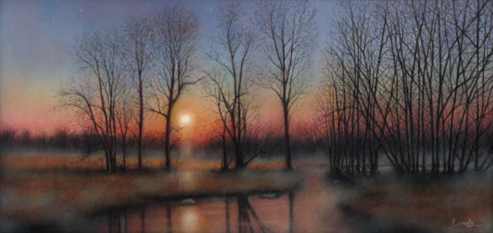 Linde, Stephen, Silent Sunset, Pastel, $1500, 14x24"