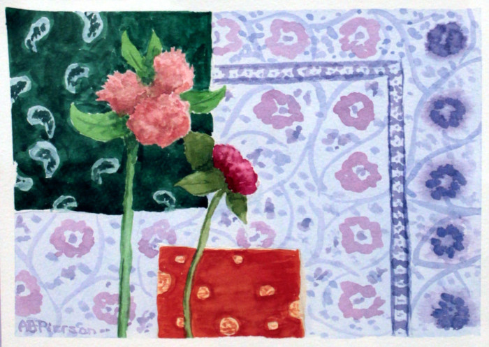 Pierson, Dr. Anne Bingham, Fabrics of the Orient, Watercolor, $250, 6x9"