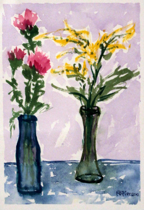 Pierson, Dr. Anne Bingham, Goldenrod and Thistle, Watercolor, $250, 9x7"