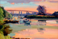 Holmes, Jennifer, Pilgrims Landing View at Sunset, Oil, $900, 8x10"