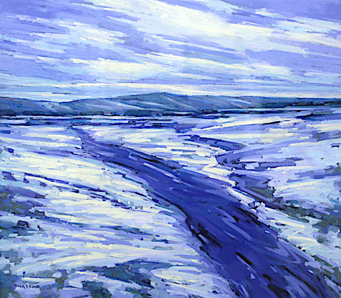 Rogers-Diana-Snowbound-Stream-with-Distant-Hills-pastel-595-15x17