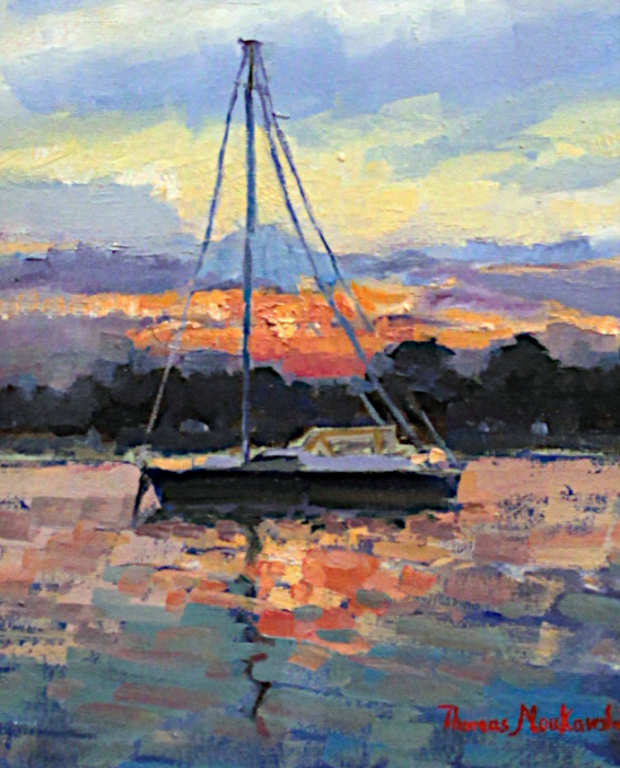 Moukawsher-Thomas-G-Evening-Sailboat-oil-600-8x10