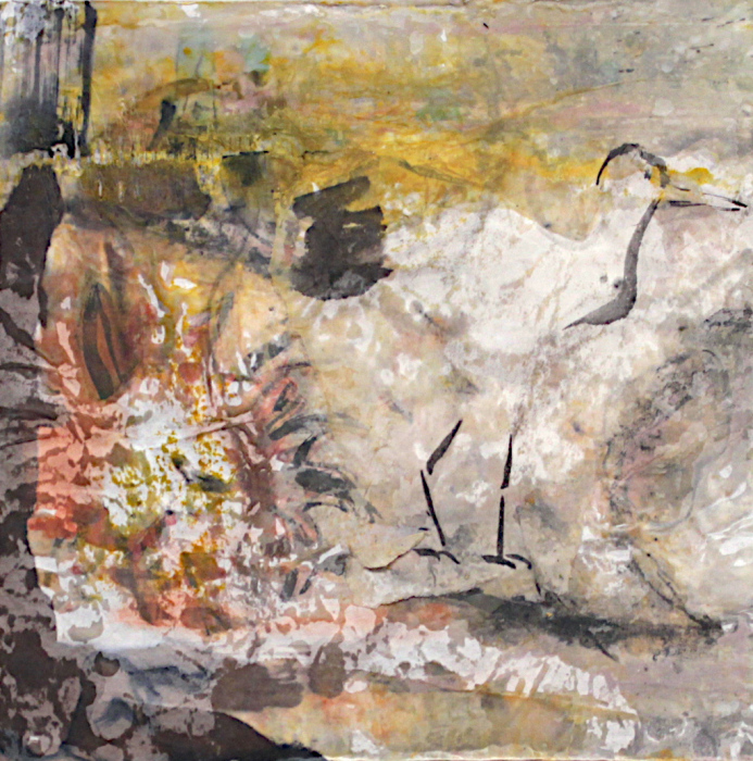 Mansell-Catherine-Engaging-Egret-encaustic-ink-375-12x12