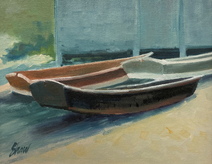 Shaw, Susan, Three Dinghies, oil, $475 , 8x10"