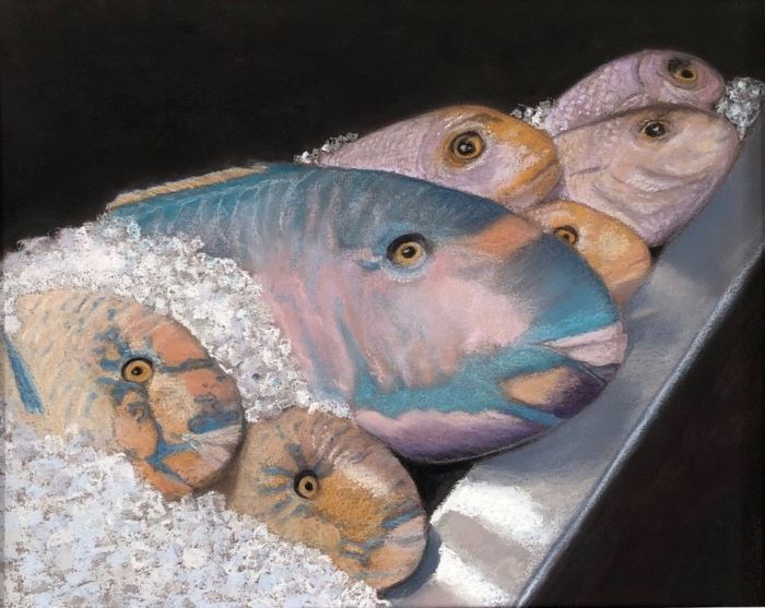 Holtermann_Marianne_AtTheFishMarket_pastel_8x10_350
