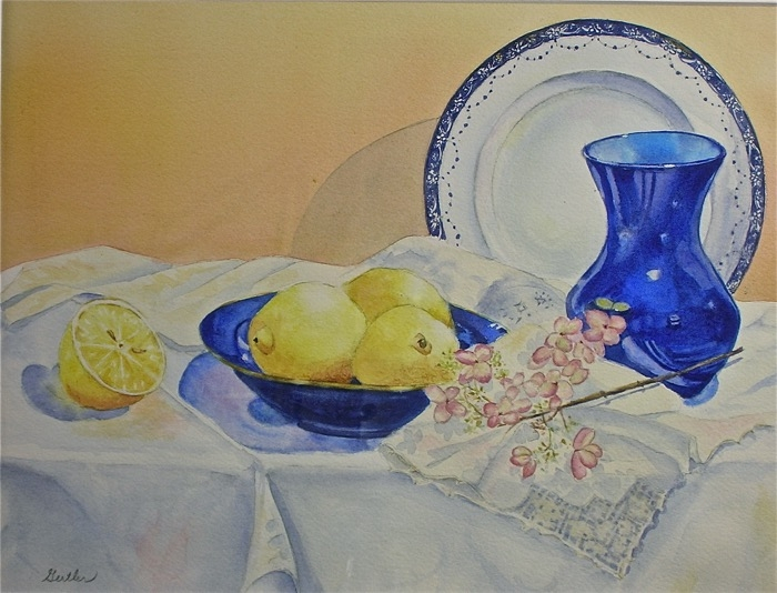 Gertler Cobalt and Lemons watercolor