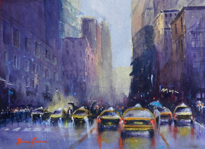 James Big Yellow Taxi II watercolor