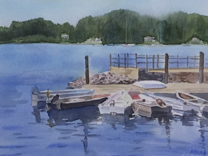 Kaiser At the Dock, Port Clyde watercolor