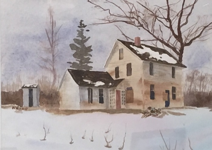Kaiser House on Bushy Hill watercolor