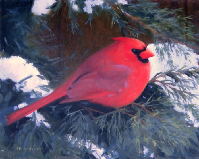Pentice Cardinal in Snow oil