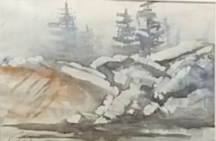 Raicik Rock Sculpture watercolor