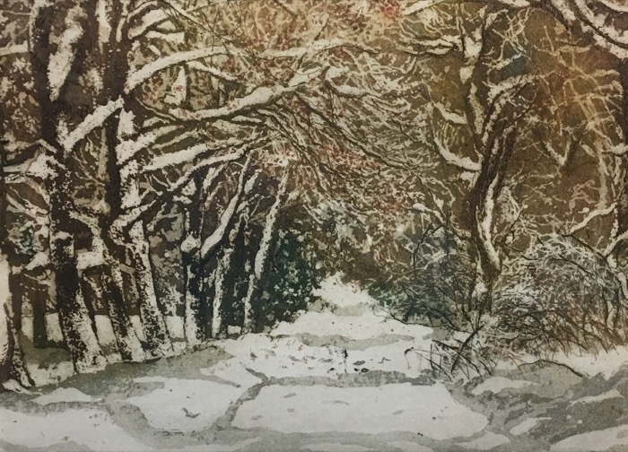 Ritson October Snow etching