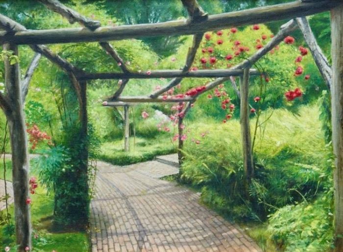 Canale_John_TheRoseArbor_oilonlinen_12x16_1000