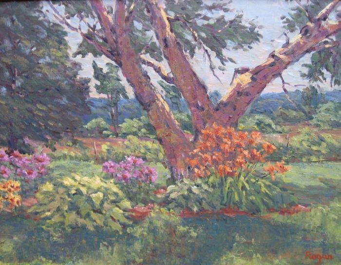 Rogan_Michael_Birch-Tree-with-Flowers_oil_14x18_750