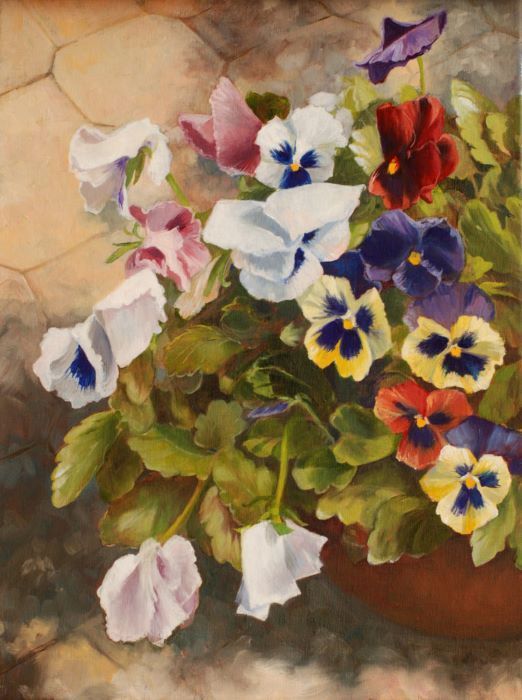 Scoble_Kimberley_Patio-Pansies_oil_16x12_750