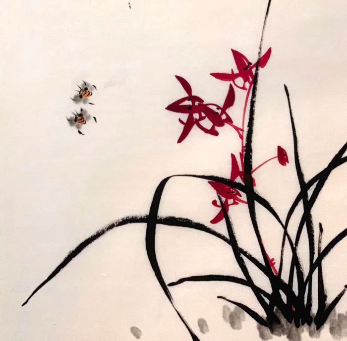 Zhai_Yujuan_BeesandOrchid1_13.5x13.5_800