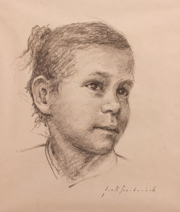Jack Broderick, "Niña", charcoal, $400