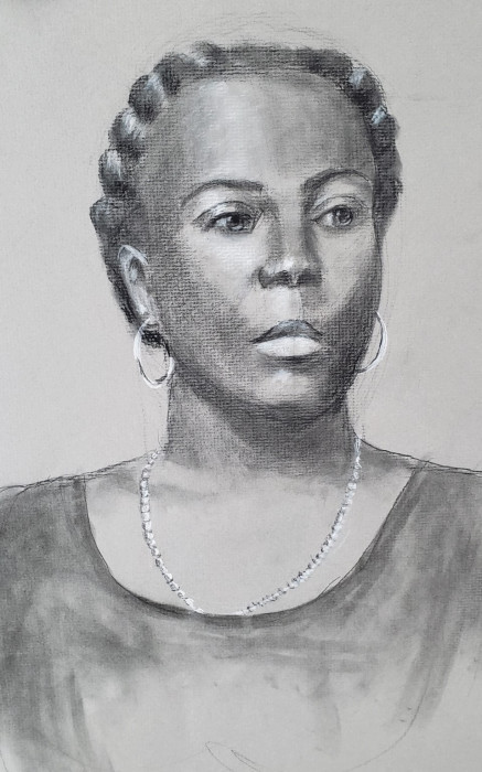 Sam D'Ambruoso, "Ebony", charcoal, $475
