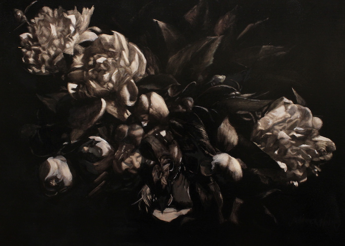 Jennifer Holmes, "Garden Nocturne", oil, $2,400
