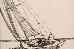 Howard Park, "Sailing Out", ink, $150