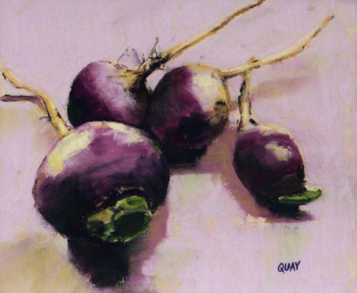 Quay, Heather, "Fresh Turnips", Soft Pastel, $425
