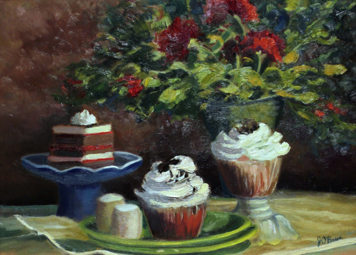 O'Brien, Jean, "Le Dessert", Oil, $625