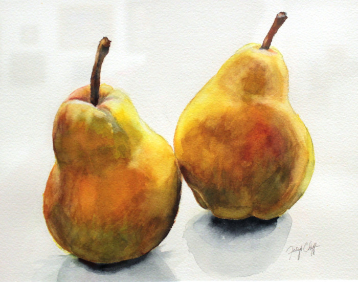 Chaffee, Jennifer, "Pair of Pears, No.1", Watercolor, $200