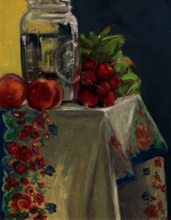 Nichols, Clare , "Retro Table", Oil, $500