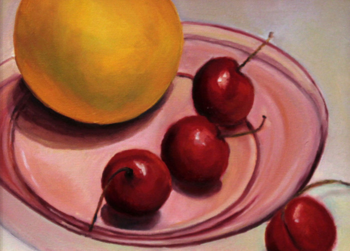 Dill, J.R. , "Orange and Cheeries", Oil, $300
