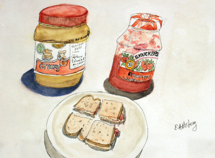 Attenbery, Elizabeth, "PB&J", Watercolor, $170