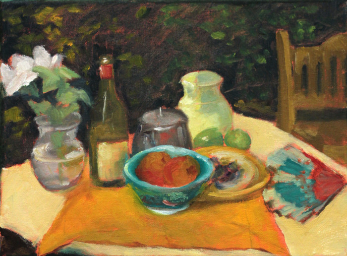 Lewis, Susan, "Outdoor Tablescape", Oil, $175
