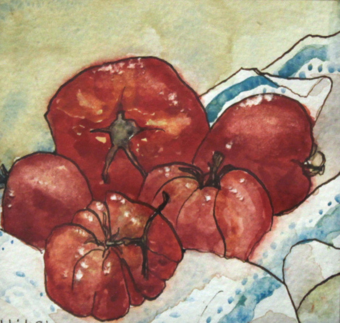 Weigle-Spier, Candice, "Heirloom Tomatoes", Ink & Watercolor, $185