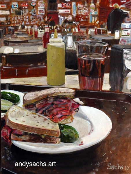 Sachs, Andy, "Pastrami On Rye at Katz'", Acrylic, $NFS