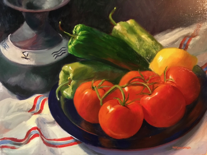 Dannerman, Pamela, "Tomatoes and Peppers", Oil, $395