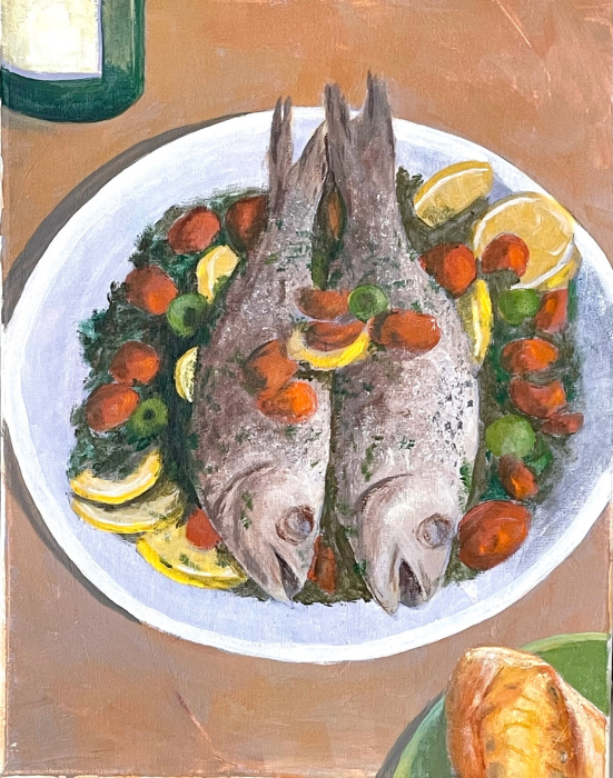 Salerno, Nick, "Mediterranean Diet", Acrylic, $400
