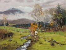 Thomas Adkins, "Lifting Clouds Of October", oil, 11x14, $1,400