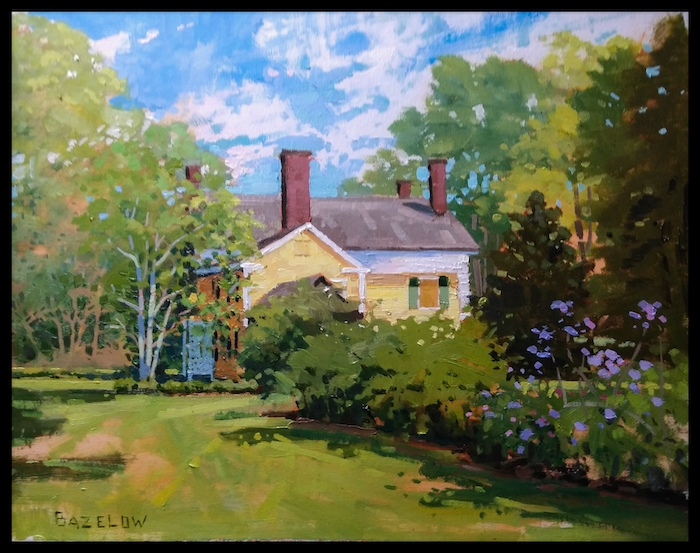 Richard Bazelow, "Spring Day Florence Griswold home", oil, 14x18, $750