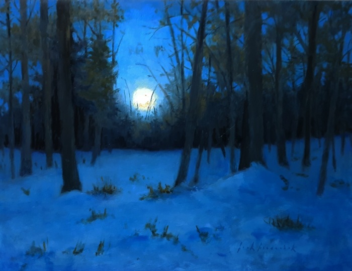Jack Broderick, "Moonset", oil, 12x16, $1,400