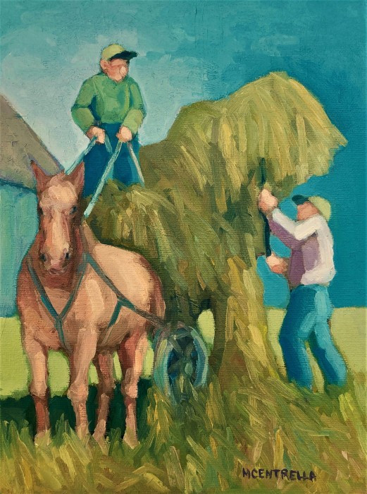 Michael Centrella, "Unloading the Hay", oil, 16x12, $475