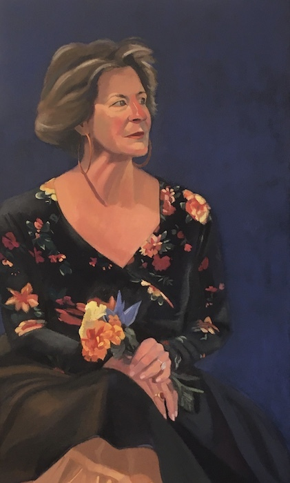 Diane Chandler, "Gail with Flowers", oil, 30x18, $900